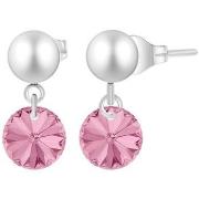 Boucles oreilles Sc Crystal B3069-ARGENT-ROSE