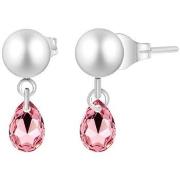 Boucles oreilles Sc Crystal B3071-ARGENT-ROSE