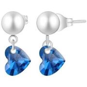 Boucles oreilles Sc Crystal B3072-ARGENT-BLEU