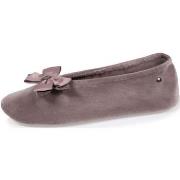 Chaussons Isotoner Chaussons ballerines Femme Nœud gros-grain Taupe