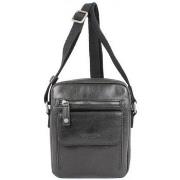 Sacoche Wylson Pochette bandoulière en cuir souple Noir