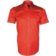 Chemise Emporio Balzani chemisette en popeline montebello rouge