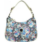 Sac à main Patrick Blanc Sac demi lune motif floral brillant 510045