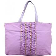 Sac à main Patrick Blanc Sac cabas toile déco froufrou violet