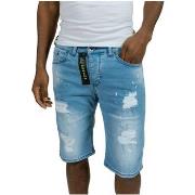 Short Redskins Bermuda jeans Zip Graph ref 52023 Bleu