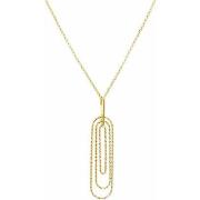 Collier Orusbijoux Collier Argent Dore Trombone Effet Diamante