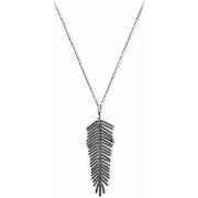 Collier Orusbijoux Collier Plume Argent Sertie Noire