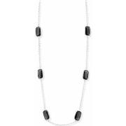 Collier Orusbijoux Collier Argent Rhodié Petit Galet Noir