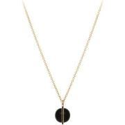 Collier Orusbijoux Collier Argent Doré Sphère Noire Sertie