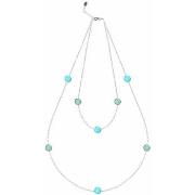 Collier Orusbijoux Collier Argent Double Rangs Goutte De Cristal Bleu ...