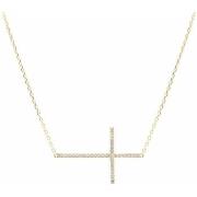 Collier Orusbijoux Collier Argent Doré Croix Horizontale