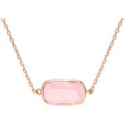 Collier Orusbijoux Collier Argent Rose Galet Cristal Rose