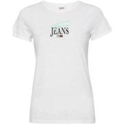 T-shirt Tommy Jeans T Shirt Femme Ref 55917 Blanc