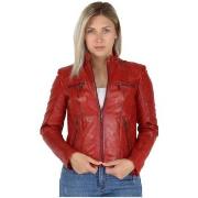 Blouson Pallas Cuir Veste en cuir agneau ref_45400 Rouge