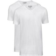 T-shirt Slater T-shirts Basiques Lot de 2 Col-V Blanc