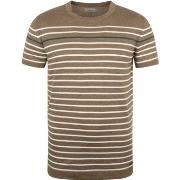 T-shirt Dstrezzed T-shirt Contrast Rayures Marron