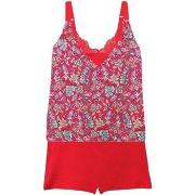 Pyjamas / Chemises de nuit Pomm'poire Top-short multico rouge Aria