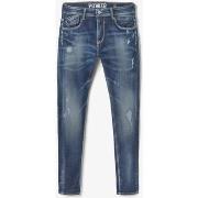 Jeans Le Temps des Cerises Power skinny 7/8ème jeans destroy bleu