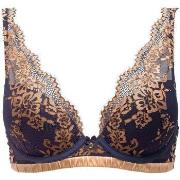 Rembourrés Brigitte Bardot Soutien-gorge ampliforme bleu marine Elégan...