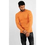 Pull Hollyghost Pull col rond en maille orange