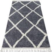 Tapis Rugsx Tapis BERBER CROSS B5950 gris et blanc 80x150 cm