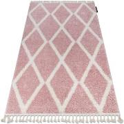 Tapis Rugsx Tapis BERBER TROIK A0010 rose et blanc 160x220 cm