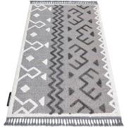 Tapis Rugsx Tapis MAROC P659 Aztèque Ethnique gris Franges 80x150 cm