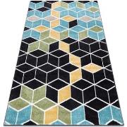 Tapis Rugsx Tapis POLI 9139A Cube 3D noir / 120x170 cm