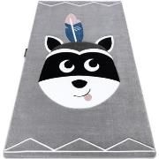 Tapis Rugsx Tapis PETIT RACCOON MUKKI RATON LAVEUR gris 140x190 cm