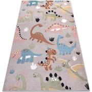 Tapis Rugsx Tapis FUN Dino pour enfants Dinosaures beige 80x150 cm