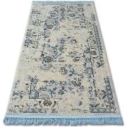 Tapis Rugsx Tapis ACRYLIQUE MANYAS 196AA Ivoire/Doré franges 80x150 cm