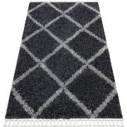 Tapis Rugsx Tapis UNION 3482 Treillis gris Franges berbère 160x220 cm