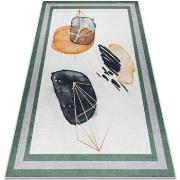 Tapis Rugsx Tapis lavable ANDRE 1088 Abstraction cadre antidé 80x150 c...