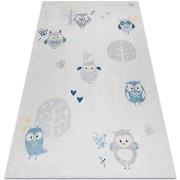 Tapis Rugsx Tapis lavable BAMBINO 1161 Hiboux pour les 120x170 cm