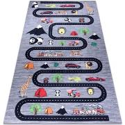 Tapis Rugsx Tapis lavable BAMBINO 2092 Ruelles, voitures pour 80x150 c...