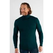 Pull Hollyghost Pull col roulé vert canard en touch cashemere unicolor...