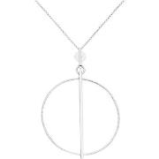 Collier Orusbijoux Collier Argent Rhodié Cercle Diamanté Et Lisse