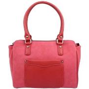 Sac a main Fuchsia Sac Tina style carré déco sellier rouge