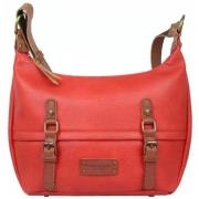 Sac Bandouliere Fuchsia Sac Omarion demi lune souple vieilli rouge