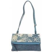 Sac Bandouliere Patrick Blanc Sac pochette plat toile délavée fleur bl...