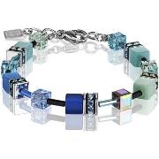Bracelets Coeur De Lion Bracelet Geocube acier bleu vert