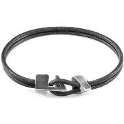 Bracelets Anchor &amp; Crew Bracelet Brixham Argent Et Cuir Rond