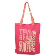 Sac a main Roxy Sac tote bag toile motif Surfing - Rose