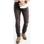 Jeans Hollyghost Jean slim noir avec trous