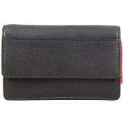 Sacoche Silvercat Porte monnaie + cartes | Cuir Noir / Rouge