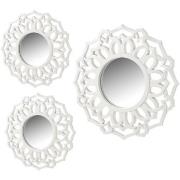 Miroirs Unimasa Set de 3 Miroirs muraux blancs