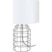 Lampes de bureau Tosel Lampe a poser filaire métal aluminium et blanc
