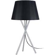 Lampes de bureau Tosel Lampe de chevet trépied métal aluminuim et noir