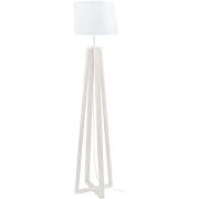 Lampadaires Tosel Lampadaire colonne bois blanc