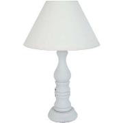 Lampes de bureau Tosel Lampe de chevet colonne bois blanc cerrusé